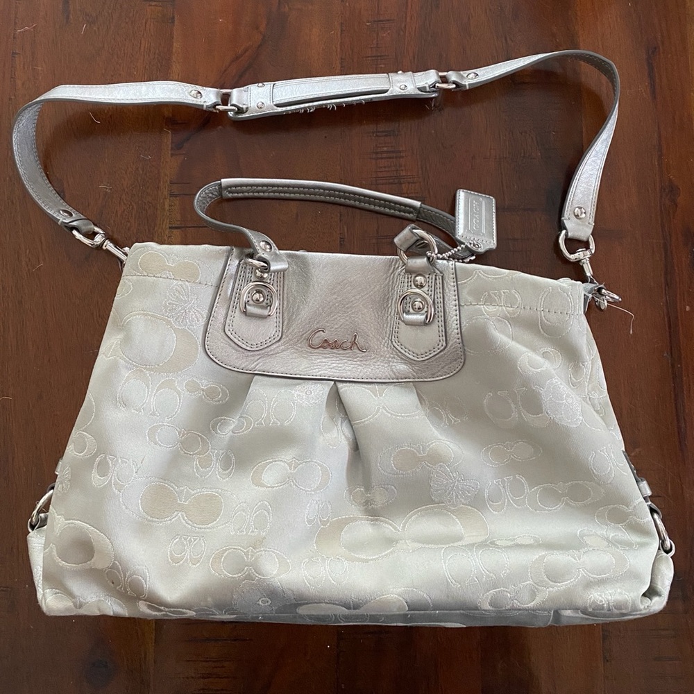 Silver Coach Bag